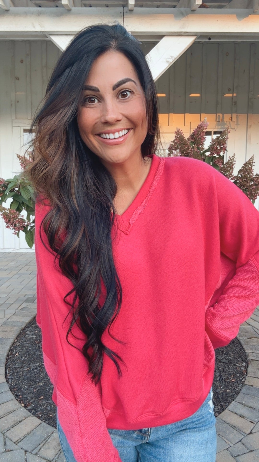 Fuchsia Two-Toned Sweatshirt