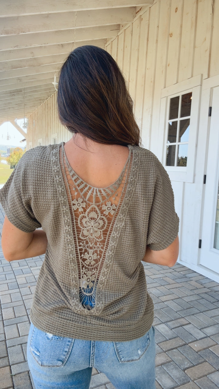 Secret Detail Lace Back Top