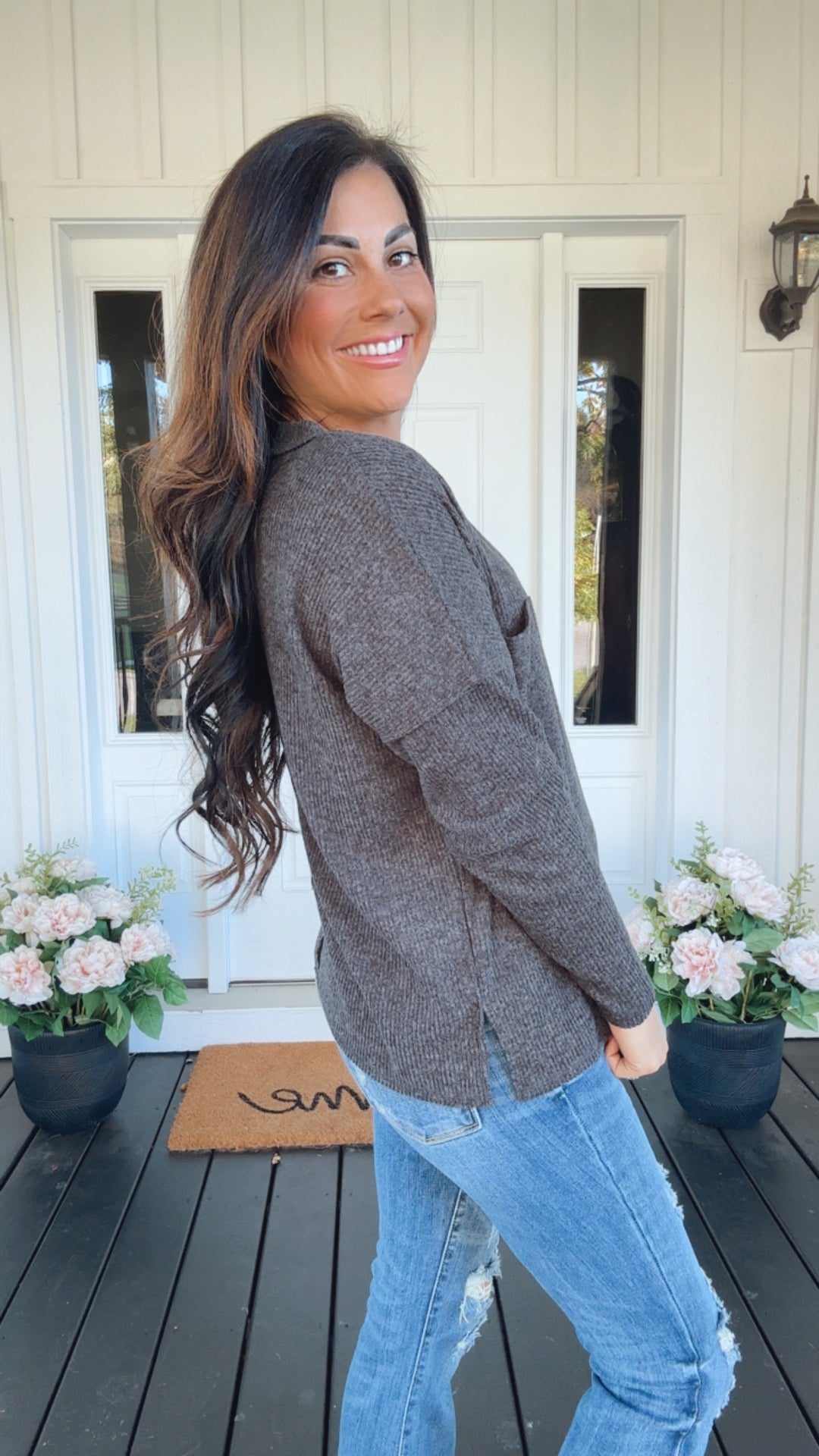 Casual Tuesday Ribbed Knit Sweater in Black
