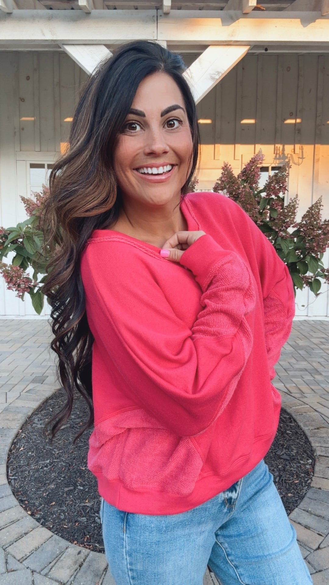 Fuchsia Two-Toned Sweatshirt