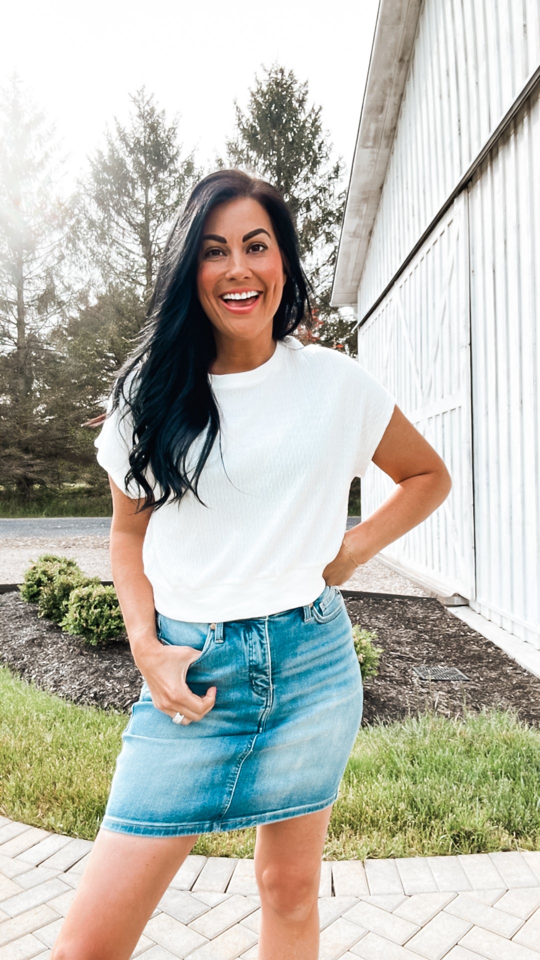 Clearly Classic Short Sleeve Top in White