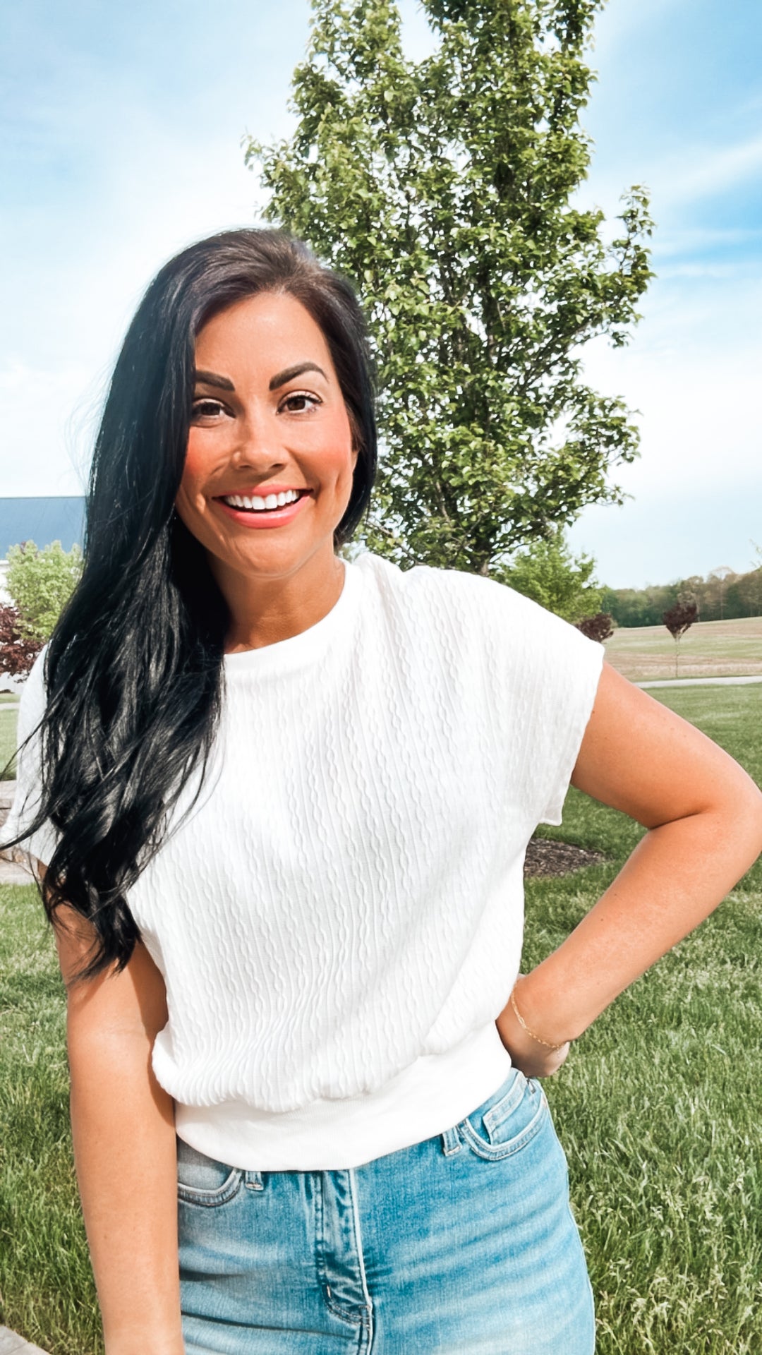 Clearly Classic Short Sleeve Top in White