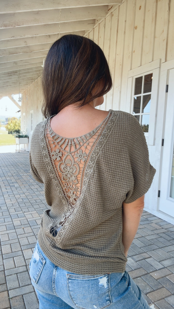 Secret Detail Lace Back Top