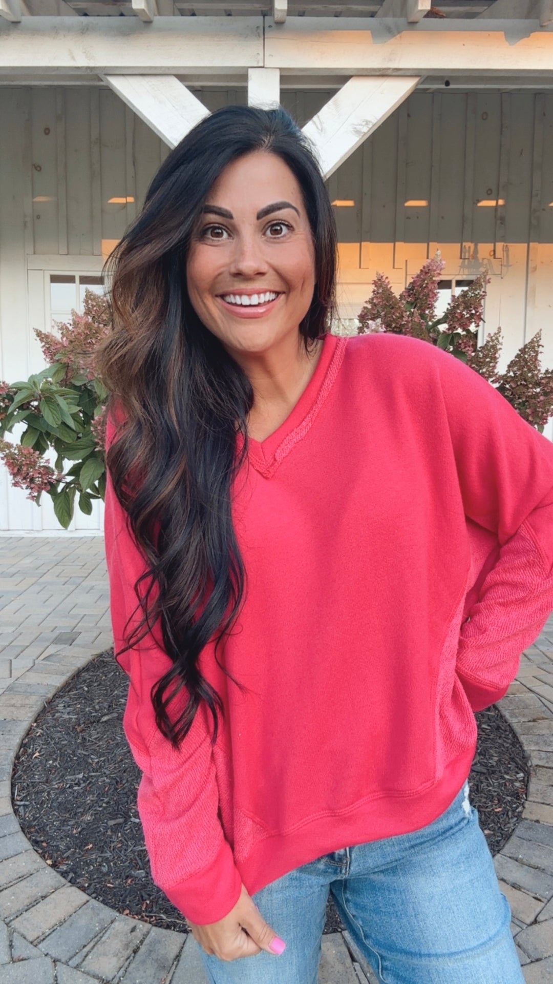 Fuchsia Two-Toned Sweatshirt