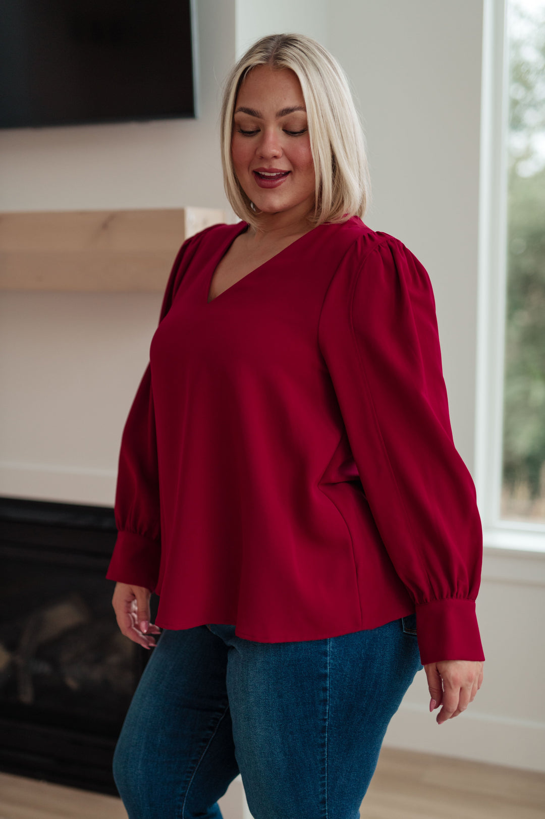 Back in Business V-Neck Blouse