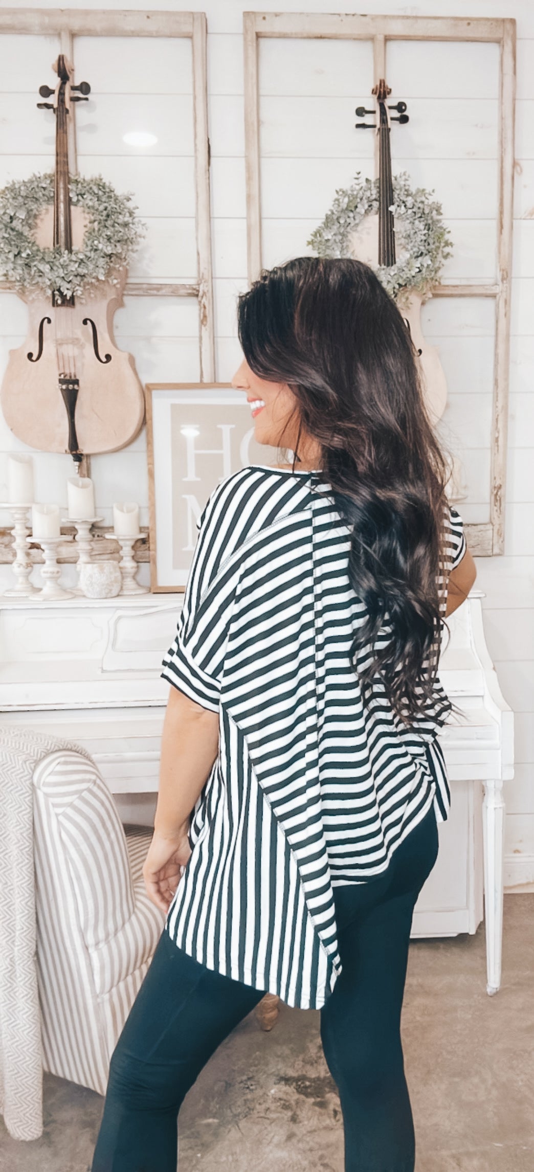 No Stopping It Striped Oversized Top