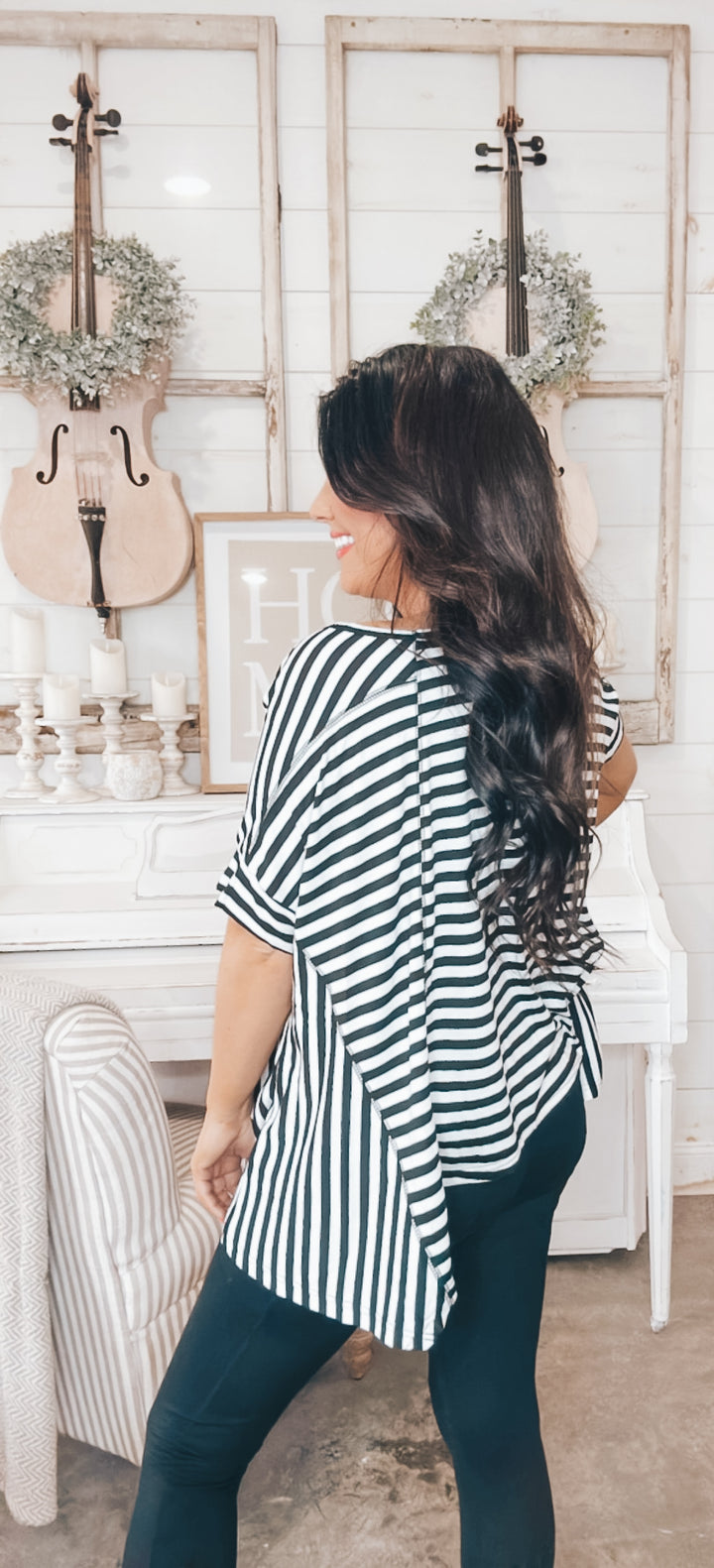 No Stopping It Striped Oversized Top