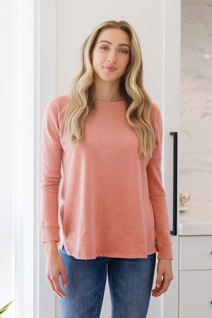 Fun Beginnings Raglan Top In Dusty Mauve